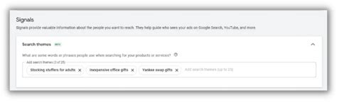theme beta|Use search themes with your Performance Max campaign.